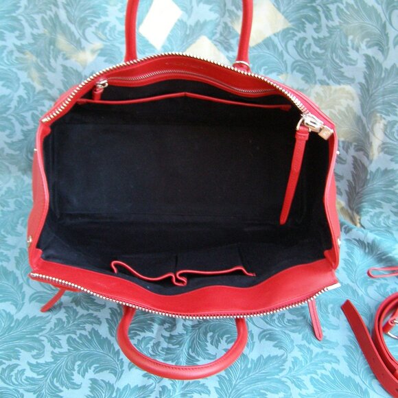 $3500 STUNNING RALPH LAUREN RICKY 40 LARGE CALFSKIN SATCHEL RED BAG - Picture 12 of 16